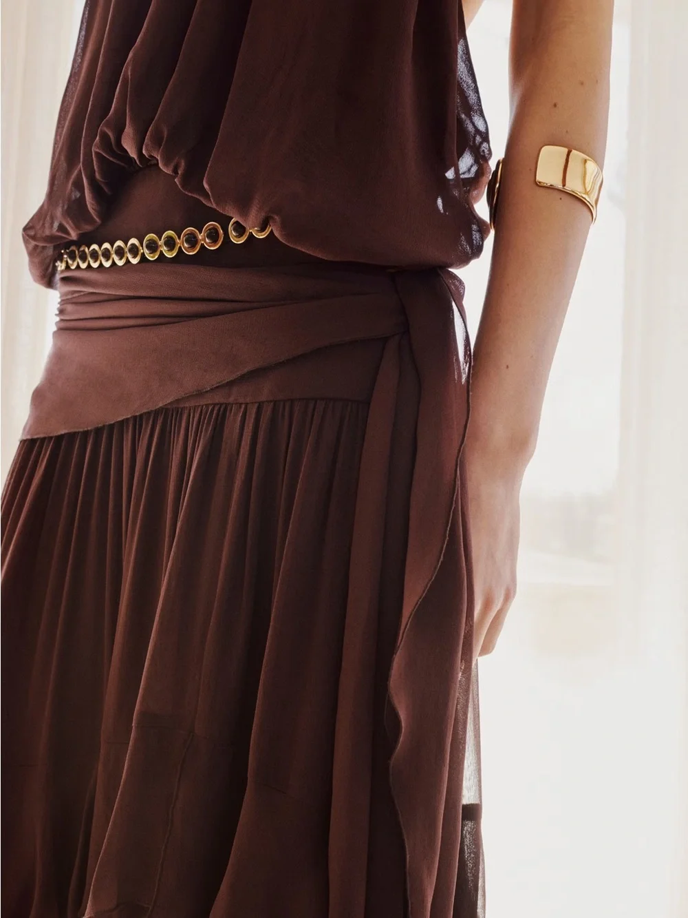 NWT (size small) MANGO HALTER DRESS WITH RUFFLES - Picture 5 of 9